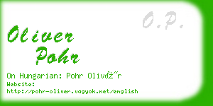 oliver pohr business card